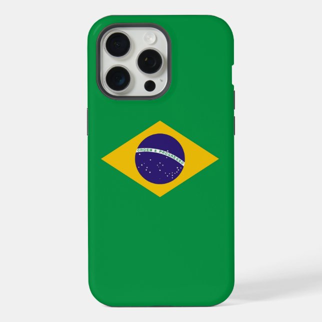 Coque iPhone Étui Apple iPhone 15 Pro Max, drapeau du Brésil (Verso)