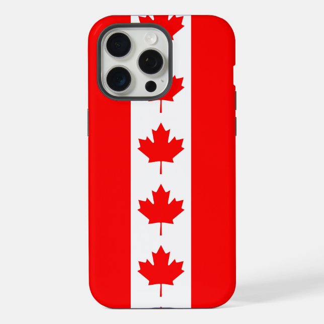 Coque iPhone Étui Apple iPhone 15 Pro Max, drapeau du Canada (Verso)