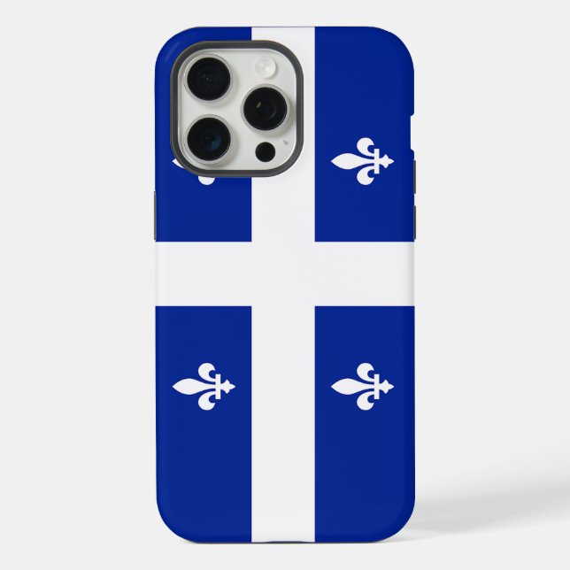 Coque iPhone Étui Apple iPhone 15 Pro Max, drapeau du Québec (Verso)