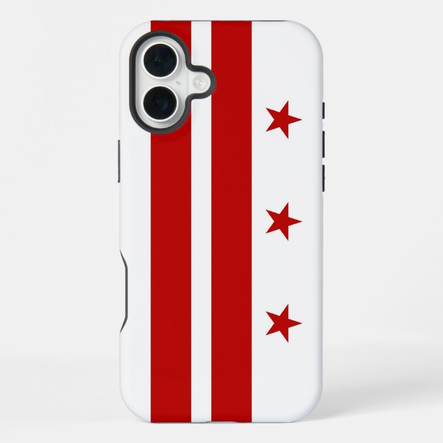 Coque iPhone Étui Apple iPhone 16 Plus, drapeau de Washington D (Verso)