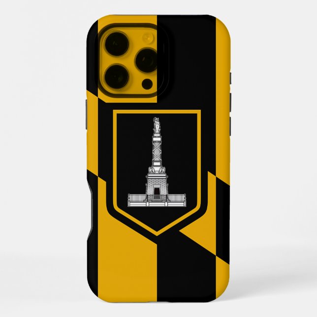 Coque iPhone Étui Apple iPhone 16 Pro Max, drapeau de Baltimore (Verso)