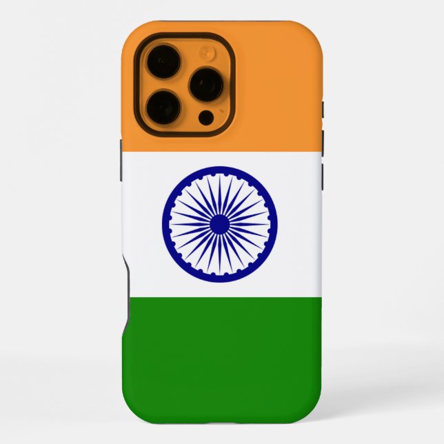 Coque iPhone Étui Apple iPhone 16 Pro Max, drapeau de l'Inde (Verso)