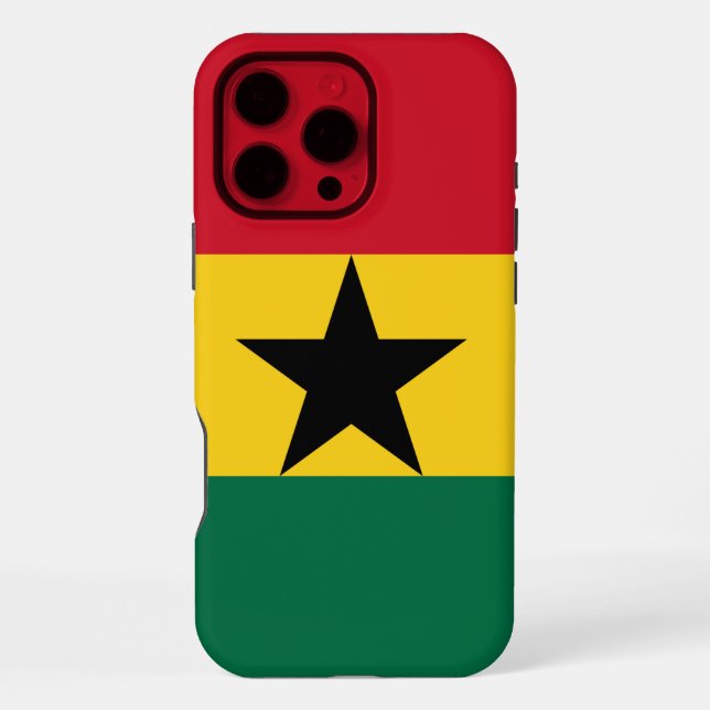 Coque iPhone Étui Apple iPhone 16 Pro Max, drapeau du Ghana (Verso)