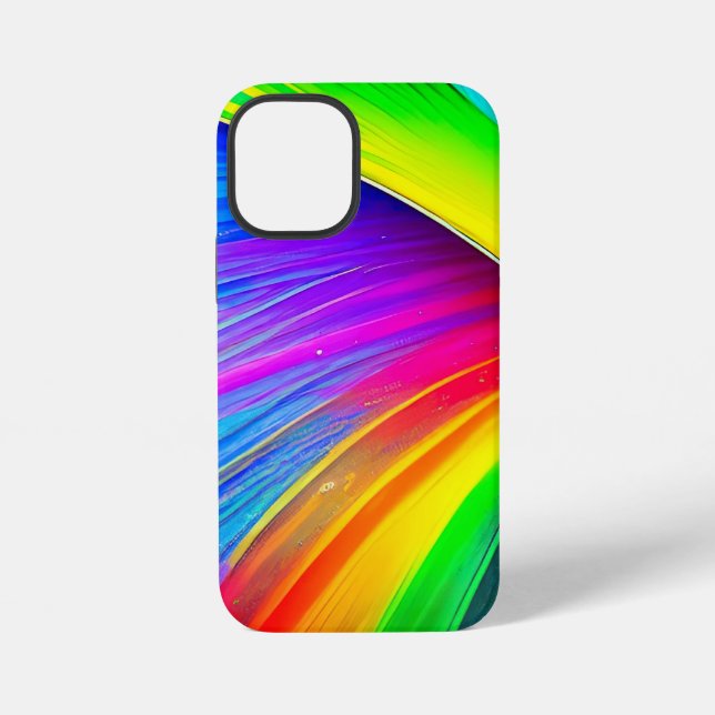 Coque iPhone Étui arc-en-ciel abstrait pour iphone 12 mini, bri (Verso)