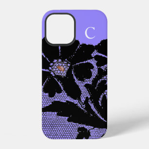 COQUE iPhone 12 ÉTUI AVEC MOTIF EN DANTELLE NOIRE ANTIQUE DIY INIT