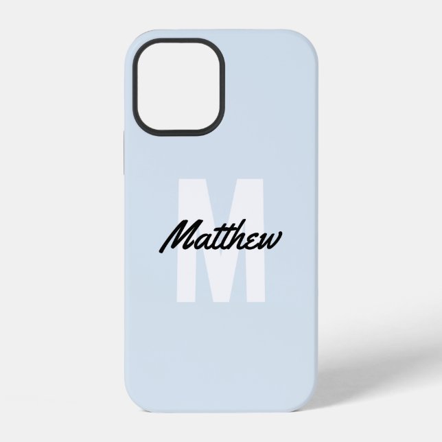 Coque iPhone Étui avec nom écrit à la main Monogram Modern Case (Verso)