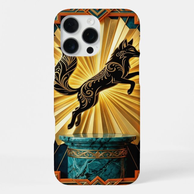 Coque iPhone Étui Black Gold Teal pour iPhone 16 Pro Max (Verso)