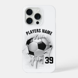 Coque iPhone 15 Pro Étui blanc personnalisé Torn Soccer