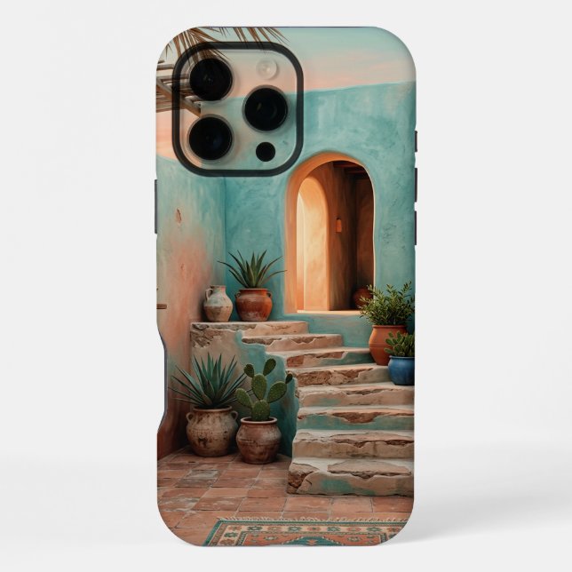 Coque iPhone Étui Boho pour iPhone 16 Pro Max | Escalier sarcel (Verso)