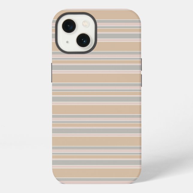 Coque iPhone Étui Case-Mate iPhone à rayures beige (Verso)