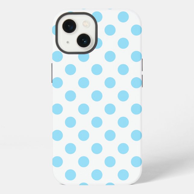 Coque iPhone Étui Case-Mate iPhone bébé bleu et blanc à pois (Verso)