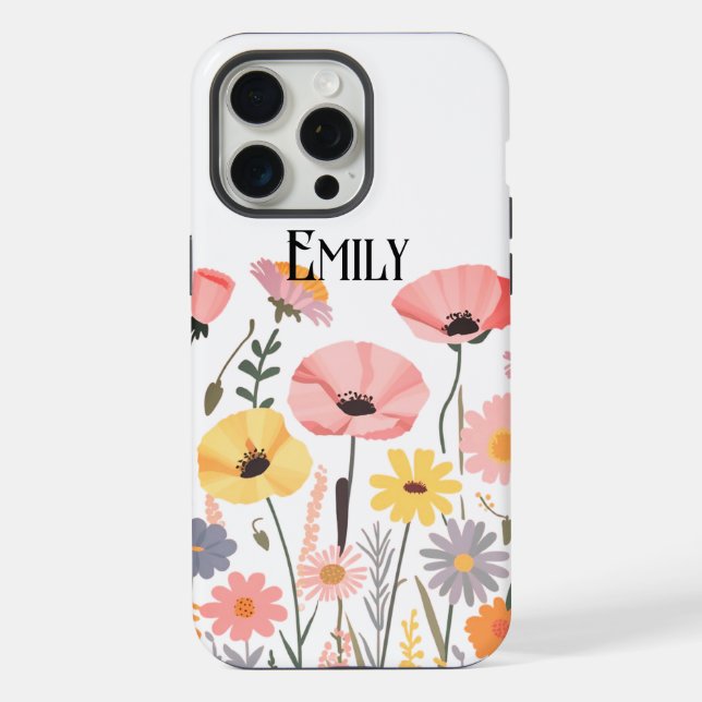 Coque iPhone Étui Case-Mate iPhone fleurs roses mignonnes moder (Verso)