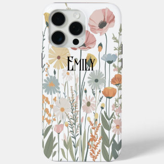 Coque iPhone 15 Pro Max Étui Case-Mate iPhone fleurs roses mignonnes moder