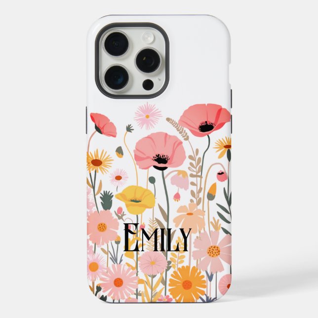 Coque iPhone Étui Case-Mate iPhone fleurs roses mignonnes moder (Verso)