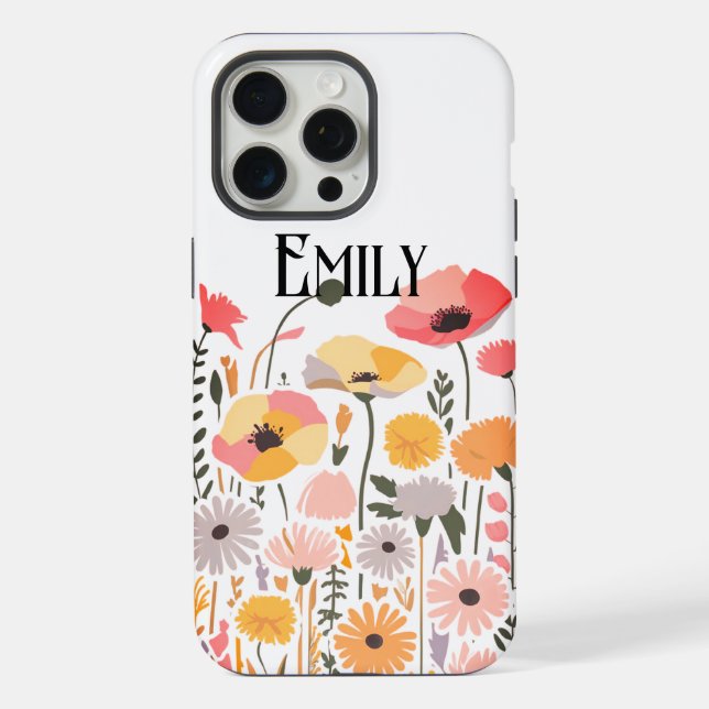 Coque iPhone Étui Case-Mate iPhone fleurs roses mignonnes moder (Verso)