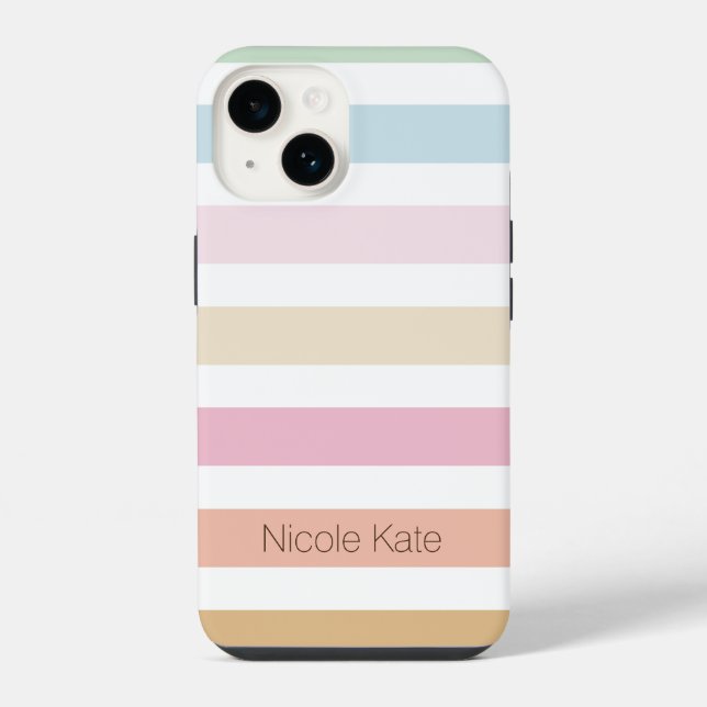 Coque iPhone étui Case-Mate iPhone monogramme couleur pastel fi (Verso)