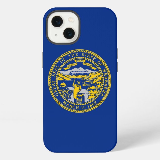 Coque iPhone Étui Case-Mate pour iPhone 13 avec drapeau du Nebr (Verso)