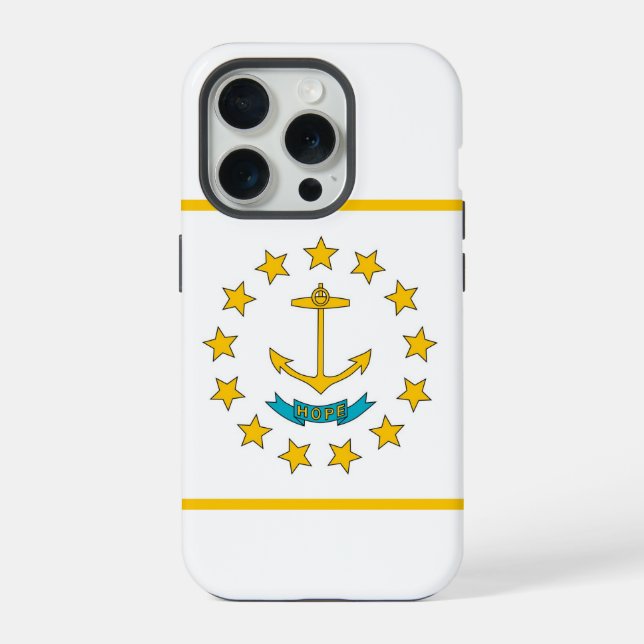 Coque iPhone Étui Case-Mate pour iPhone 15 Pro, drapeau de Rhod (Verso)