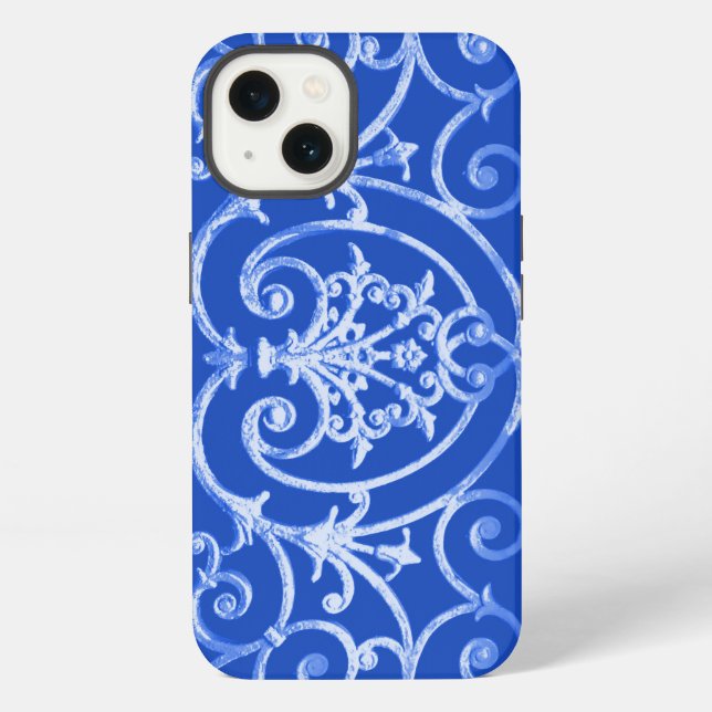 Coque iPhone Étui Case-Mate pour iPhone à motif de rinceaux ble (Verso)