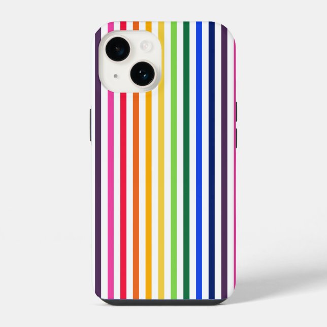 Coque iPhone Étui Case-Mate pour iPhone à rayures arc-en-ciel e (Verso)