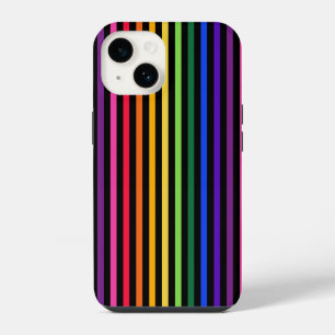 Coque Pour iPhone 14 Étui Case-Mate pour iPhone à rayures arc-en-ciel e