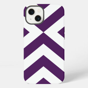 Etui iPhone 13 Étui de batterie à chevrons violet et blanc