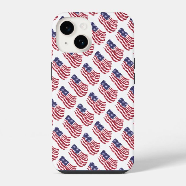 Coque iPhone Étui de conception de drapeau bleu blanc rouge Cas (Verso)