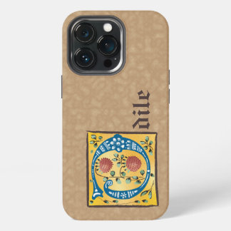 Etui iPhone 13 Pro Étui de monogramme à lettre O illuminée florale mé