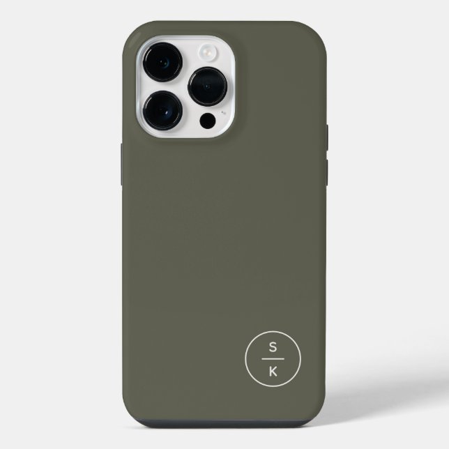 Coque iPhone Étui de nom de monogramme moderne simple Case-Mate (Verso)