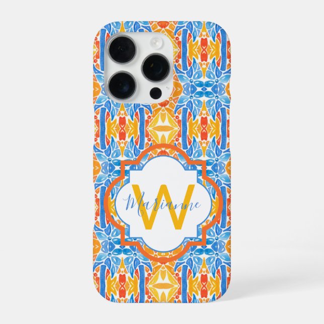 Coque iPhone Étui de téléphone 16 en mosaïque Marianne (Verso)