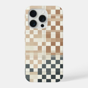 Coque iPhone 15 Pro Étui de téléphone à carreaux à gradient moderne à