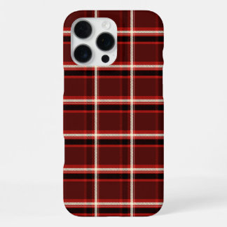 Coque iPhone 16 Pro Max Étui de téléphone à carreaux de Bourgogne | Tartan