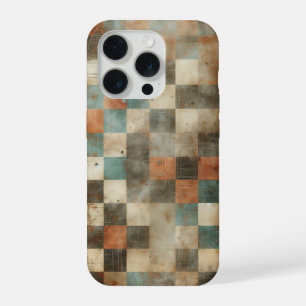 Coque iPhone 15 Pro Étui de téléphone à carreaux en style industriel v