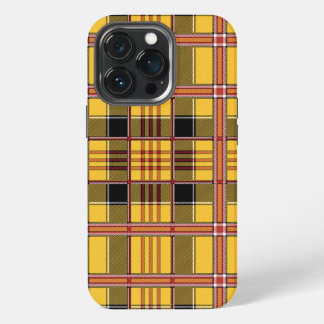 Etui iPhone 13 Pro étui de téléphone à carreaux jaunes