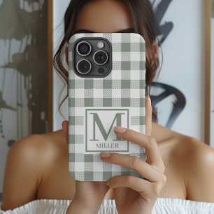 Coque iPhone 15 Pro Étui de téléphone à carreaux personnalisé pour mam