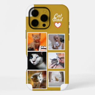 Coque iPhone 16 Pro Max Étui de téléphone à collage photo de papa chat per