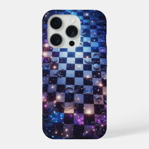 Coque iPhone 15 Pro Étui de téléphone à damier de galaxie céleste - Ma