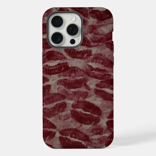 Coque iPhone Étui de téléphone à empreinte de baiser au rouge à (Verso)