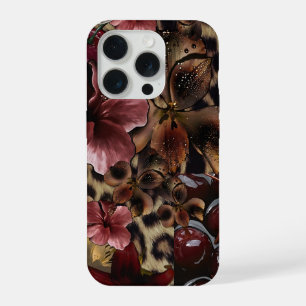 Coque iPhone 15 Pro Étui de téléphone à esthétique florale de luxe