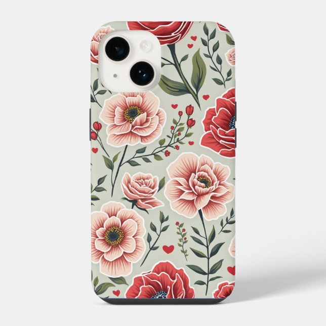 Coque iPhone étui de téléphone à fleurs (Verso)