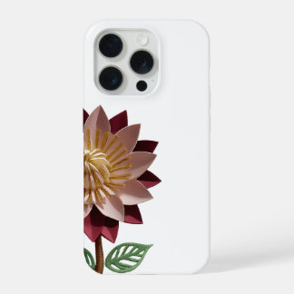 Coque iPhone 15 Pro Étui de téléphone à fleurs en papier romantique – 
