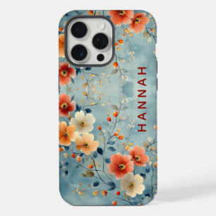 Coque iPhone 15 Pro Max Étui de téléphone à fleurs personnalisé pour demoi