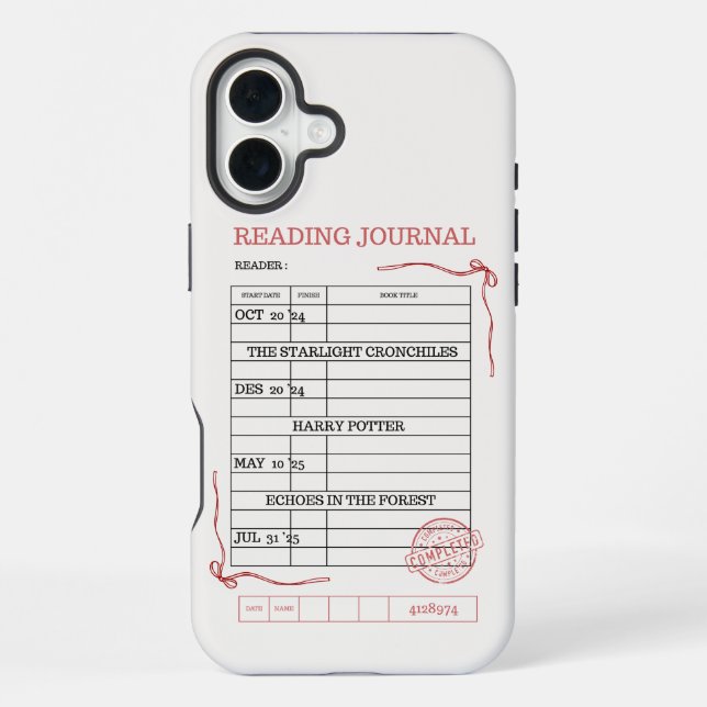 Coque iPhone Étui de téléphone à l'esthétique de carte de bibli (Verso)