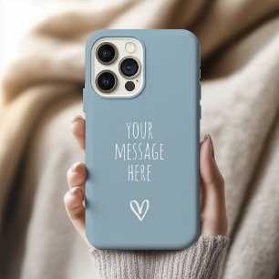 Coque iPhone 15 Pro Max Étui de téléphone à message personnalisé Blue Peta
