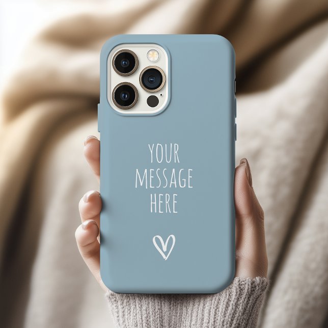 Coque iPhone Étui de téléphone à message personnalisé Blue Peta (Customizable Phone Case – Graduation Gift for Students, Birthday Gift for Women, Grandma, Girlfriend)