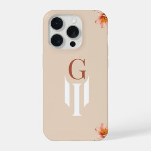 Coque iPhone 15 Pro Étui de téléphone à monogramme lettre G minimal