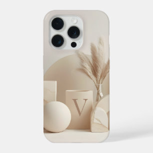 Coque iPhone 15 Pro Étui de téléphone à monogramme minimal Lettre V –