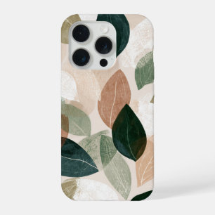 Coque iPhone 15 Pro Étui de téléphone à motif botanique moderne – Tons