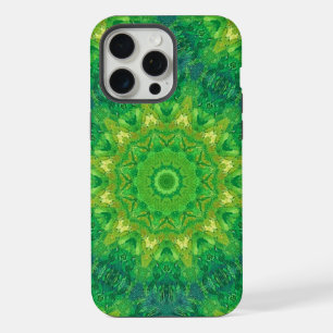 Coque iPhone 15 Pro Max Étui de téléphone à motif circulaire vert