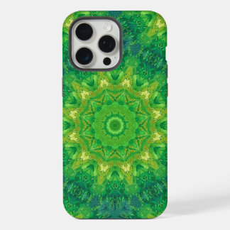 Coque iPhone 15 Pro Max Étui de téléphone à motif circulaire vert